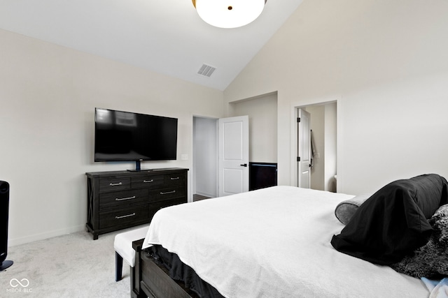 17359 Wilkes Way, Westfield, IN 46074 - bedroom featuring high vaulted ceiling, light carpet, and baseboards