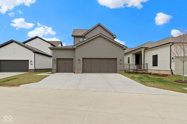 17359 Wilkes Way, Westfield, IN 46074 - view of front of home with a garage, concrete driveway, and a front yard