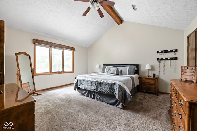 5412 Green Hills Dr, Brownsburg, IN 46112 - carpeted bedroom featuring baseboards, a textured ceiling, and a ceiling fan