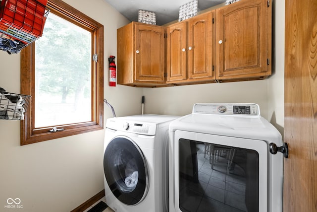 5412 Green Hills Dr, Brownsburg, IN 46112 - washroom featuring independent washer and dryer and cabinet space