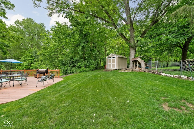 5412 Green Hills Dr, Brownsburg, IN 46112 - view of yard featuring a wooden deck and outdoor dining space