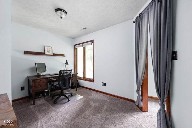 5412 Green Hills Dr, Brownsburg, IN 46112 - office space featuring a textured ceiling, baseboards, and carpet