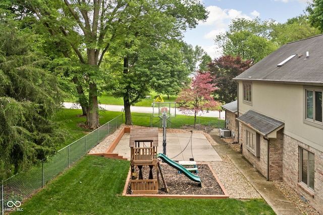 5412 Green Hills Dr, Brownsburg, IN 46112 - view of yard featuring a playground and cooling unit