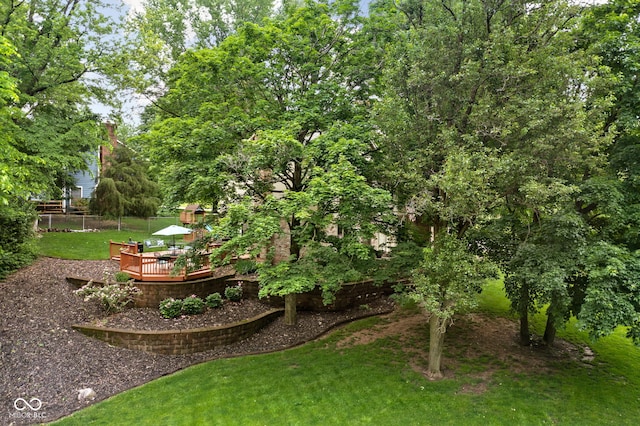 5412 Green Hills Dr, Brownsburg, IN 46112 - view of yard with a wooden deck