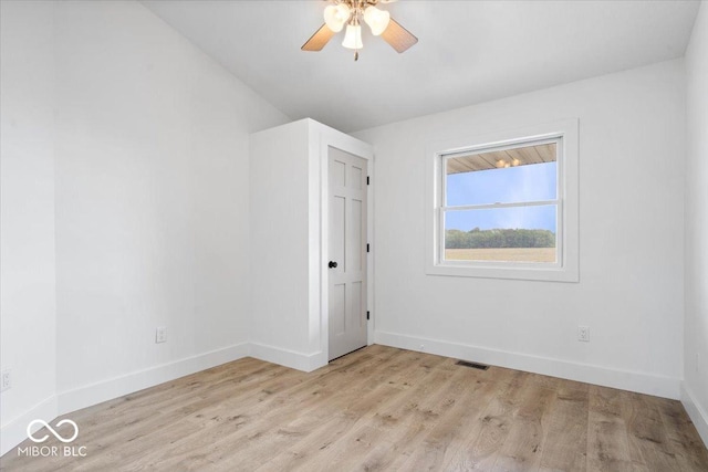9605 W 100 S, Jamestown, IN 46147 - spare room featuring ceiling fan, baseboards, and light wood finished floors