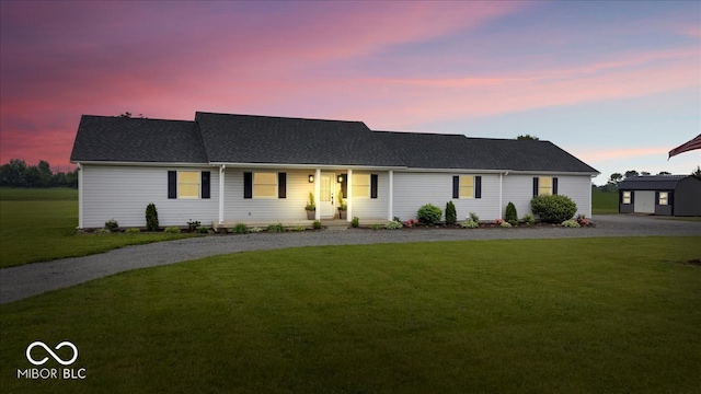 9605 W 100 S, Jamestown, IN 46147 - single story home with gravel driveway and a front lawn