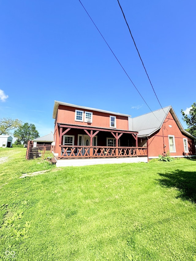 404 S Indiana St, Roachdale, IN 46172 - back of house with a yard
