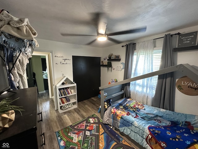 2028 Fairway Dr, Greencastle, IN 46135 - bedroom with wood finished floors and a ceiling fan