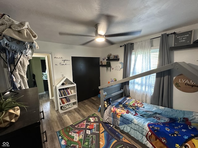 2028 Fairway Dr, Greencastle, IN 46135 - bedroom with wood finished floors and a ceiling fan