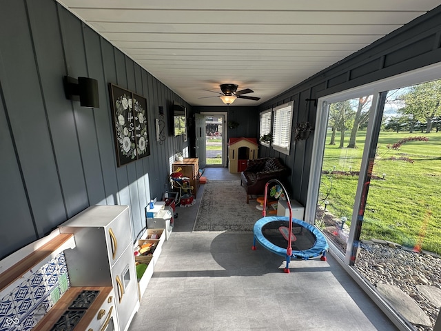 2028 Fairway Dr, Greencastle, IN 46135 - sunroom / solarium featuring a ceiling fan