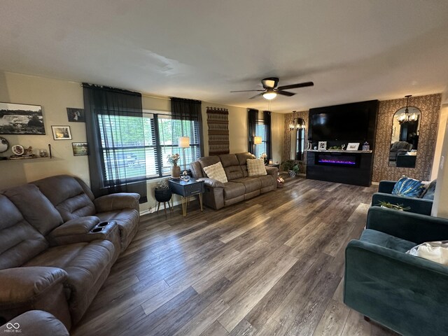 2028 Fairway Dr, Greencastle, IN 46135 - living area with a ceiling fan and wood finished floors