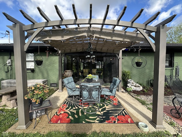 2028 Fairway Dr, Greencastle, IN 46135 - view of patio featuring a pergola and outdoor dining space