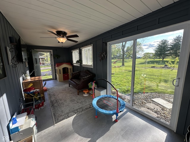 2028 Fairway Dr, Greencastle, IN 46135 - sunroom / solarium with ceiling fan and plenty of natural light