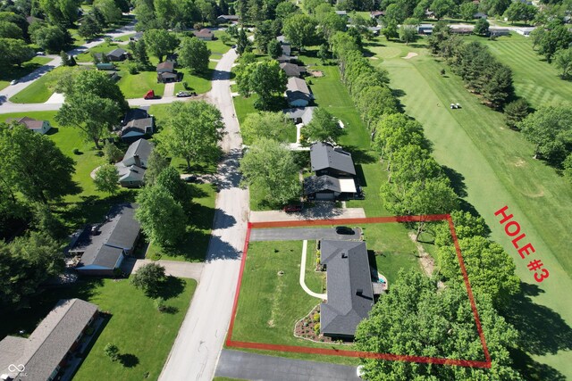 2028 Fairway Dr, Greencastle, IN 46135 - aerial view of property and surrounding area with property boundaries highlighted