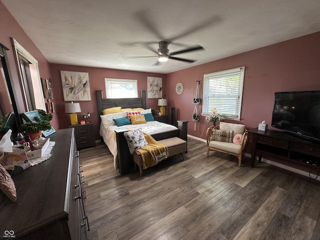 2028 Fairway Dr, Greencastle, IN 46135 - bedroom with wood finished floors and ceiling fan