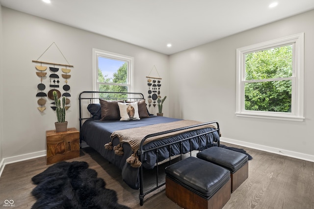 3526 Westfield Dr, Anderson, IN 46011 - bedroom with baseboards, wood finished floors, and recessed lighting