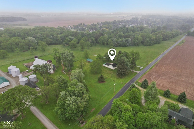 6012 S 625 W, Pendleton, IN 46064 - aerial overview of property's location with rural landscape