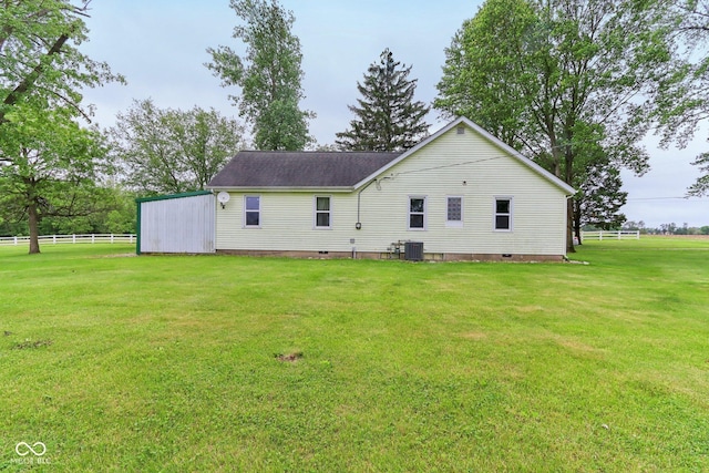 6012 S 625 W, Pendleton, IN 46064 - back of house with crawl space and central AC unit