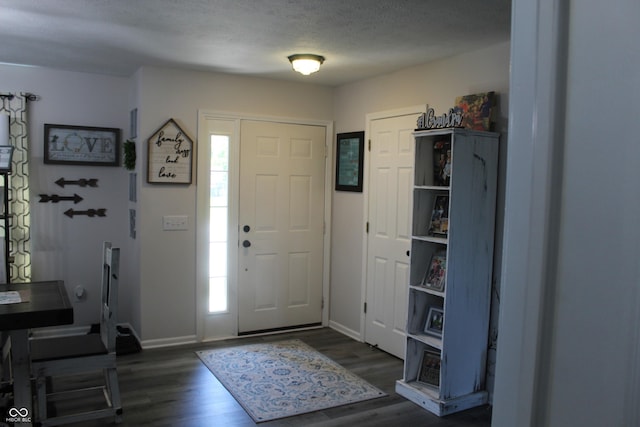 5101 W Bay Rd, Plainfield, IN 46168 - foyer featuring plenty of natural light, dark wood finished floors, baseboards, and a textured ceiling