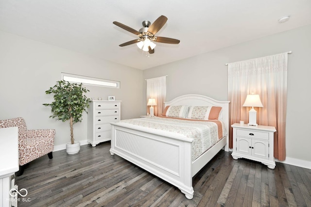 217 N Liberty Blvd, Mooresville, IN 46158 - bedroom featuring dark wood finished floors, a ceiling fan, and baseboards