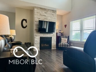 217 N Liberty Blvd, Mooresville, IN 46158 - living room with wood finished floors and a fireplace