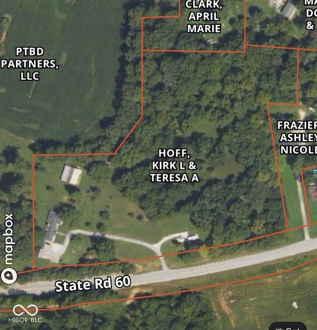 7441 State Road 60 W, Mitchell, IN 47446 - map of property location with property boundaries highlighted