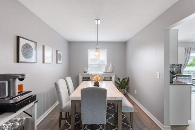 3638 Fieldstone Ln, Plainfield, IN 46168 - dining area with dark wood-style flooring and baseboards