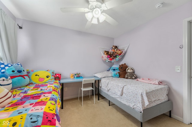 3638 Fieldstone Ln, Plainfield, IN 46168 - carpeted bedroom with baseboards and a ceiling fan