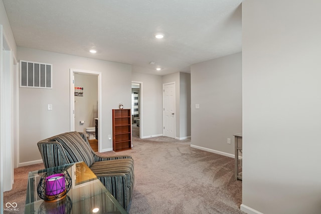 918 Cass Dr, Franklin, IN 46131 - sitting room with carpet, baseboards, and recessed lighting