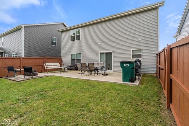 918 Cass Dr, Franklin, IN 46131 - rear view of property with a patio and a fire pit