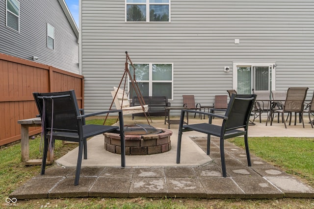 918 Cass Dr, Franklin, IN 46131 - view of patio / terrace featuring a fire pit