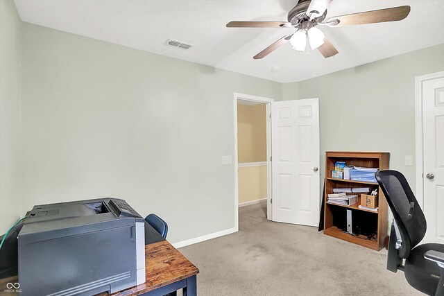 2623 Senators Way, Indianapolis, IN 46217 - office area with ceiling fan, carpet floors, and baseboards