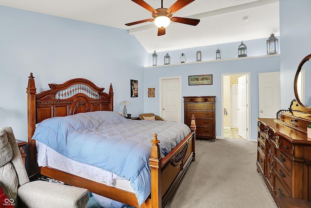 2623 Senators Way, Indianapolis, IN 46217 - bedroom featuring light colored carpet, baseboards, ceiling fan, and connected bathroom