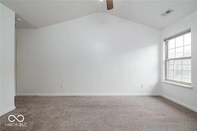 6707 Dovir Woods Dr, Sellersburg, IN 47172 - carpeted empty room with lofted ceiling, a ceiling fan, and baseboards