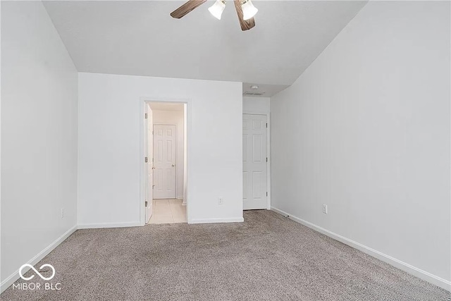 6707 Dovir Woods Dr, Sellersburg, IN 47172 - unfurnished bedroom featuring carpet, baseboards, ensuite bathroom, and ceiling fan