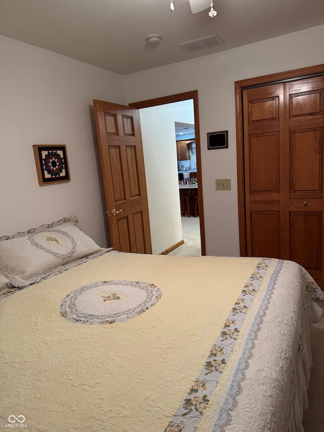 1711 Lafayette Ave Unit 7, Lebanon, IN 46052 - bedroom with a closet and a ceiling fan