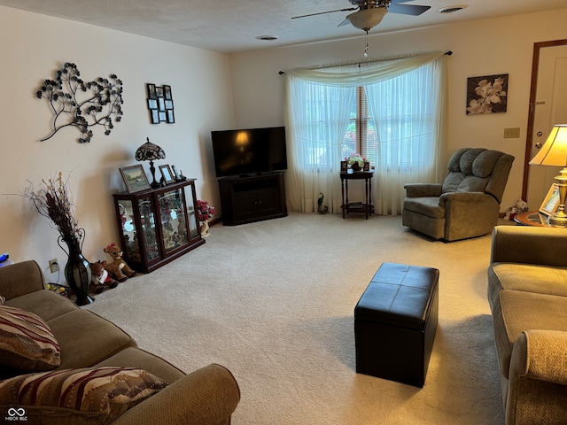 1711 Lafayette Ave Unit 7, Lebanon, IN 46052 - living area featuring carpet flooring and a ceiling fan