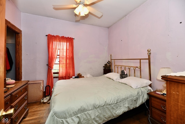 1106 W 4th St, Anderson, IN 46016 - bedroom featuring wood finished floors and a ceiling fan