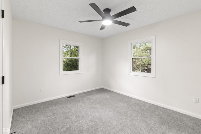 8933 W 1050 S, Fortville, IN 46040 - carpeted spare room with ceiling fan, healthy amount of natural light, baseboards, and a textured ceiling