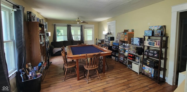 126 W W Blvd, Kokomo, IN 46902 - game room with hardwood / wood-style flooring and ceiling fan