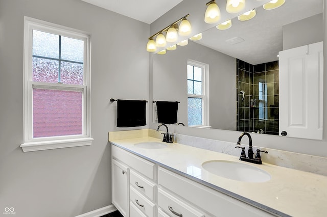 158 Handley St, Indianapolis, IN 46222 - full bathroom with double vanity and tiled shower