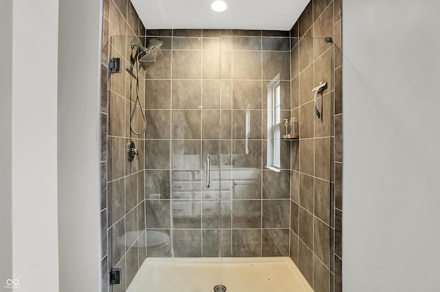 158 Handley St, Indianapolis, IN 46222 - bathroom with a shower stall and recessed lighting