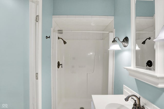 3215 E Edgewood Ave, Indianapolis, IN 46227 - bathroom with a shower stall and vanity