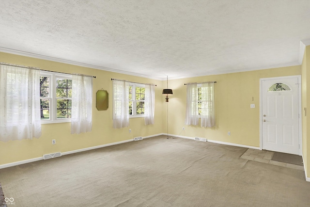 3215 E Edgewood Ave, Indianapolis, IN 46227 - unfurnished room with carpet, baseboards, ornamental molding, and a textured ceiling