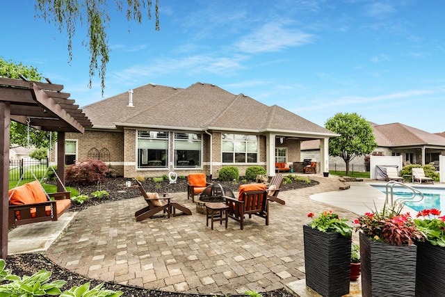3335 Guilford Ln, Plainfield, IN 46168 - view of patio / terrace with a fire pit and a pergola