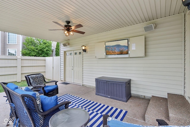 11844 Pine Meadow Cir, Fishers, IN 46037 - view of patio / terrace with a ceiling fan