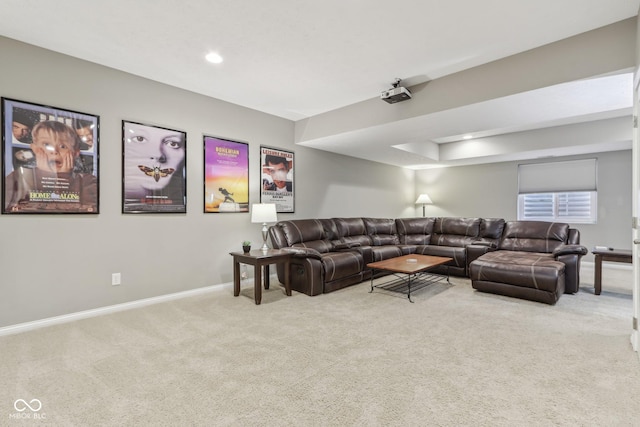 11844 Pine Meadow Cir, Fishers, IN 46037 - living area with baseboards, carpet flooring, and recessed lighting