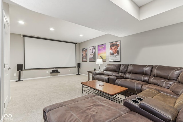 11844 Pine Meadow Cir, Fishers, IN 46037 - cinema room with carpet floors, baseboards, and recessed lighting