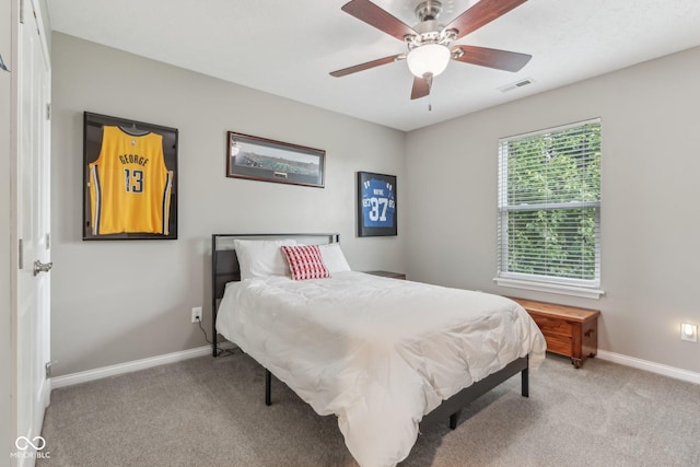 11844 Pine Meadow Cir, Fishers, IN 46037 - bedroom featuring carpet floors, baseboards, and a ceiling fan