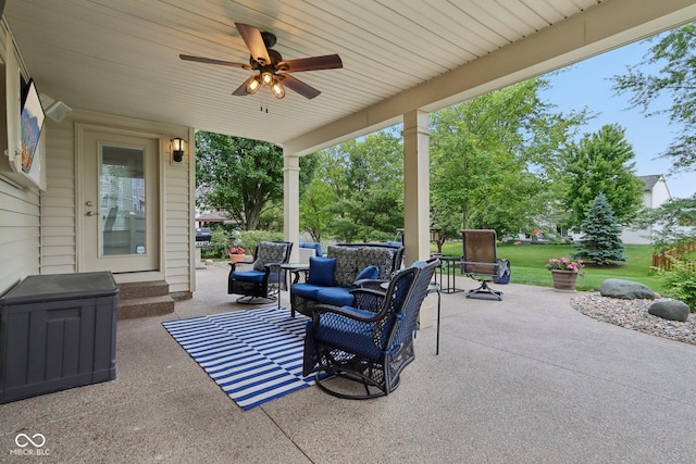 11844 Pine Meadow Cir, Fishers, IN 46037 - view of patio with a ceiling fan